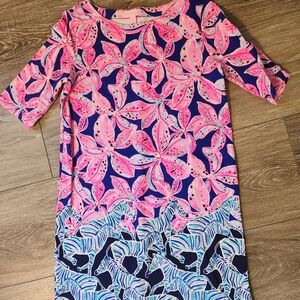 Floral Pink and Blue Kids Dress